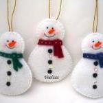 Snowman, Felt Christmas Orn..
