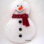 Snowman, Felt Christmas Orn..
