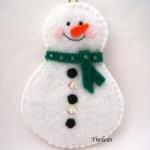 Snowman, Felt Christmas Orn..