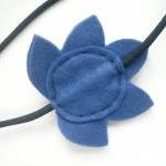 Felt headband blue and leaf..