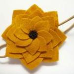 Felt Flower Headband, Musta..