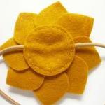 Felt Flower Headband, Musta..