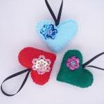 Heart, Felt Christmas Ornam..