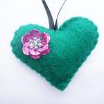 Heart, Felt Christmas Ornam..